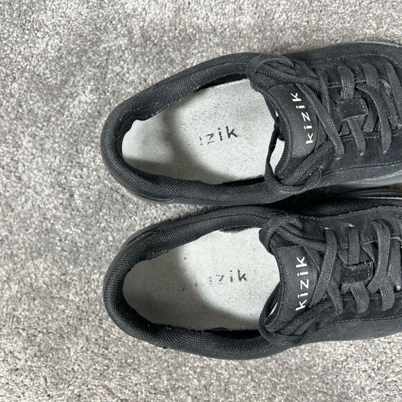 Kizik Prague Blackout Women’s Size 7 Wide Black Suede Canvas Athletic Shoes Used - Picture 9 of 11